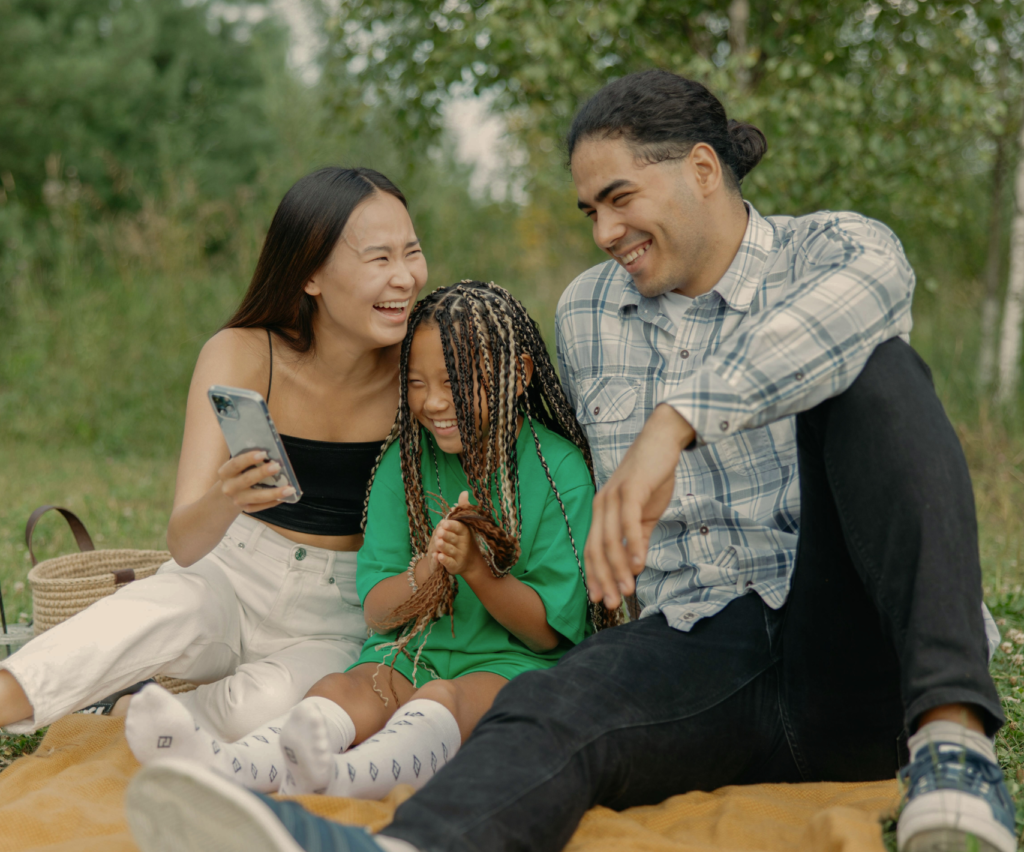 Happy blended family.