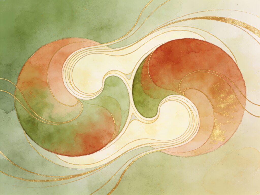 Abstract interconnected circles showing systems theory feedback loops