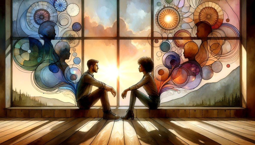 IFS couples therapy Provo showing two people connecting beyond their protective parts