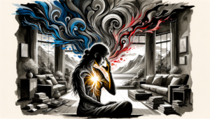 Internal Family Systems therapy showing protective parts during relationship conflict