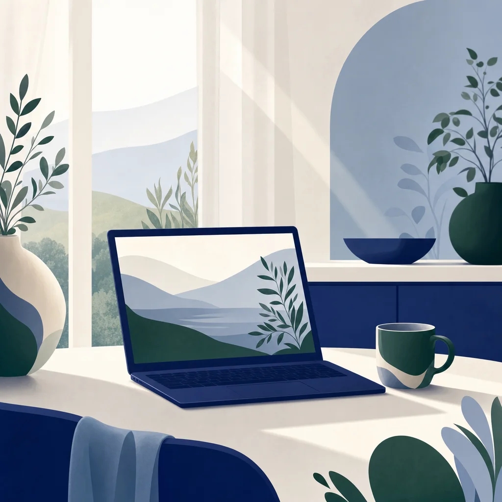 Laptop on kitchen table representing telehealth couples counseling for new parents in Orem Utah